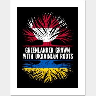 Greenlander Grown with Ukrainian Roots Flag Posters and Art